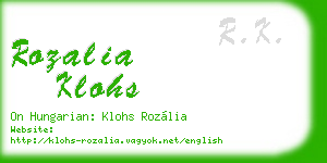 rozalia klohs business card